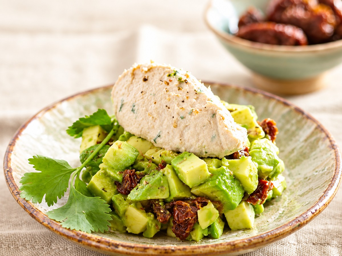 Mousse de thon, tartare d’avocat et tomates séchées