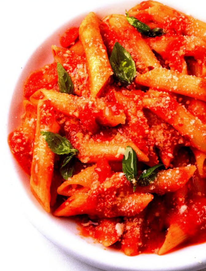 Penne au poivron et basilic