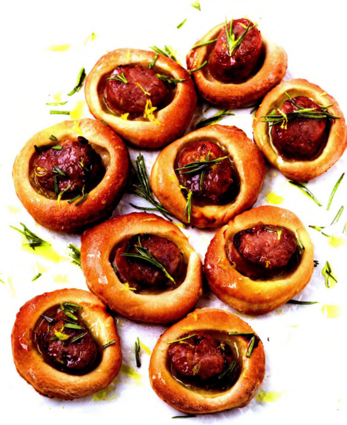 Pizzettas saucisse, romarin et citron