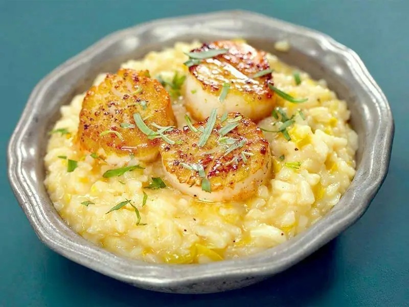 Risotto aux Saint Jacques et poireaux