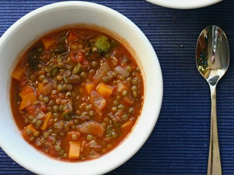 Soupe de lentilles au chorizo